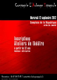 Les ateliers de théâtre. Le mercredi 12 septembre 2012 à Pau. Pyrenees-Atlantiques. 